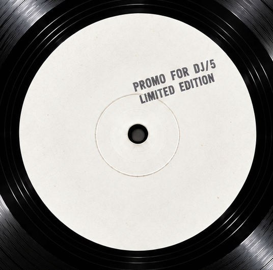Promo For Dj/5 black vinyl record, limited edition of 100 copies