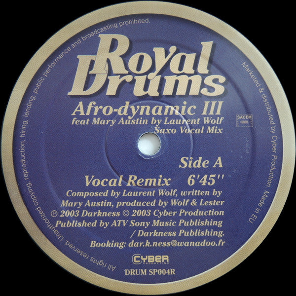 Royal Drums DRUM SP004R vinyl label, side A