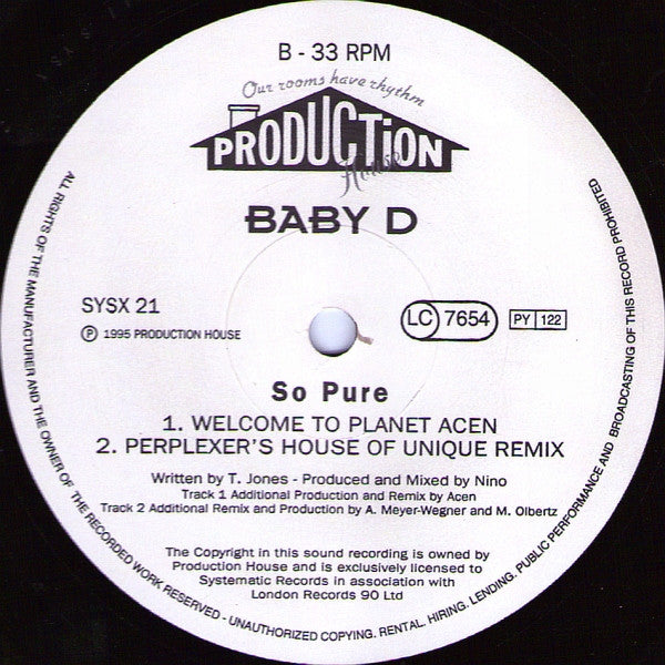 Baby D – So Pure, Side B label, Systematic SYSX 21