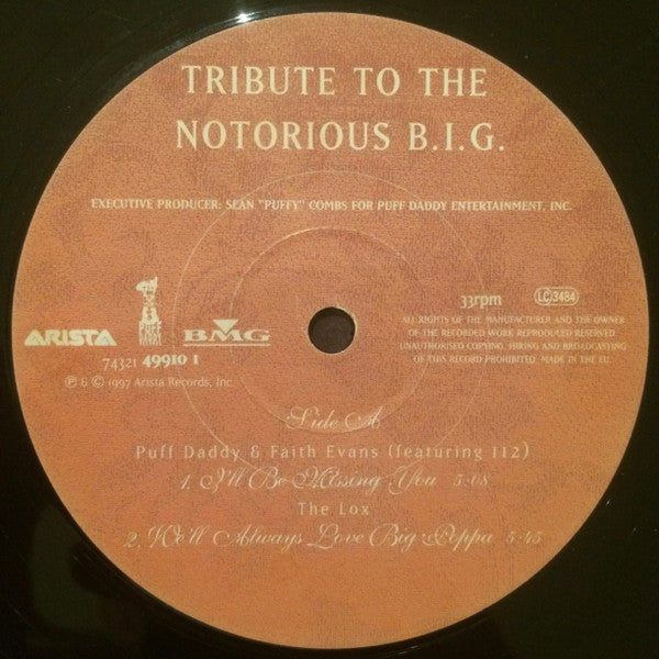 Tribute To The Notorious B.I.G. vinyl side B label