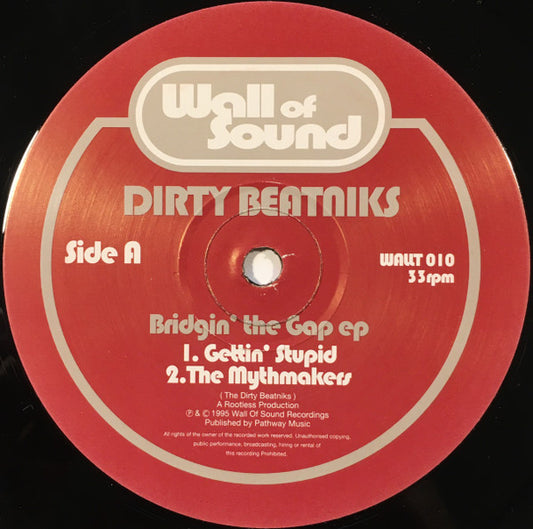 Dirty Beatniks Bridging The Gap EP side B vinyl label