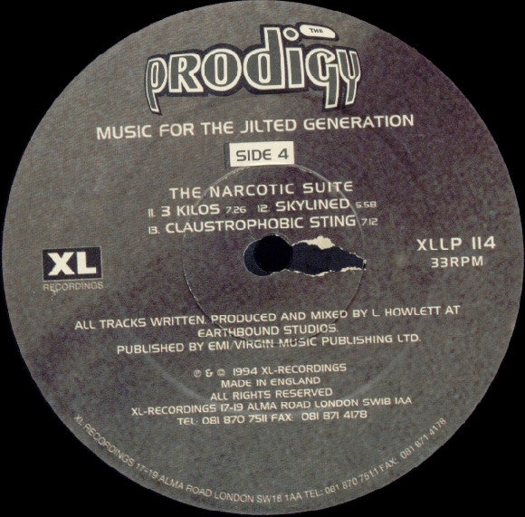 The Prodigy – Music For The Jilted Generation back cover