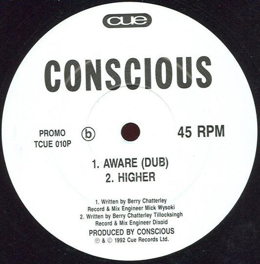 Conscious – Unconscious, Side B label, Cue TCUE 010P