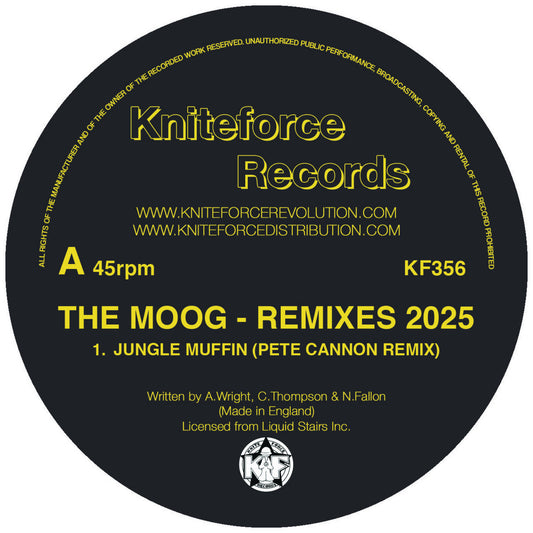 The Moog – Remixes 2025 Kniteforce Records yellow sleeve