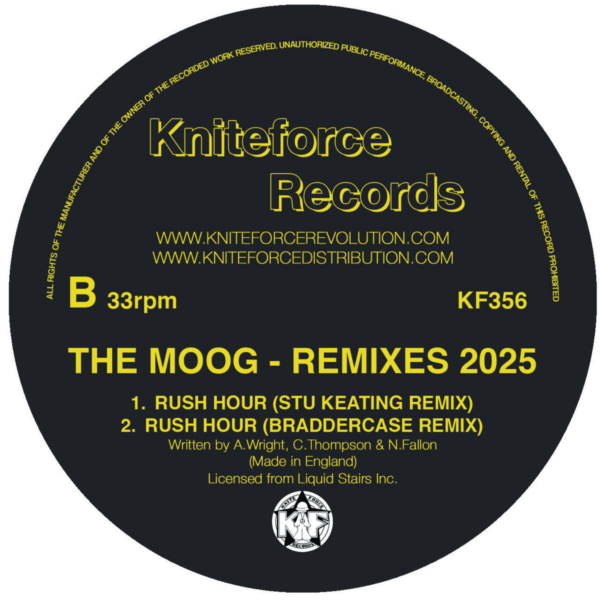 The Moog – Remixes 2025 side B Rush Hour remix label