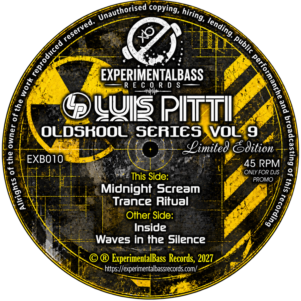 Luis Pitti Oldskool Series Vol. 9 EXB010 record label with tracklist