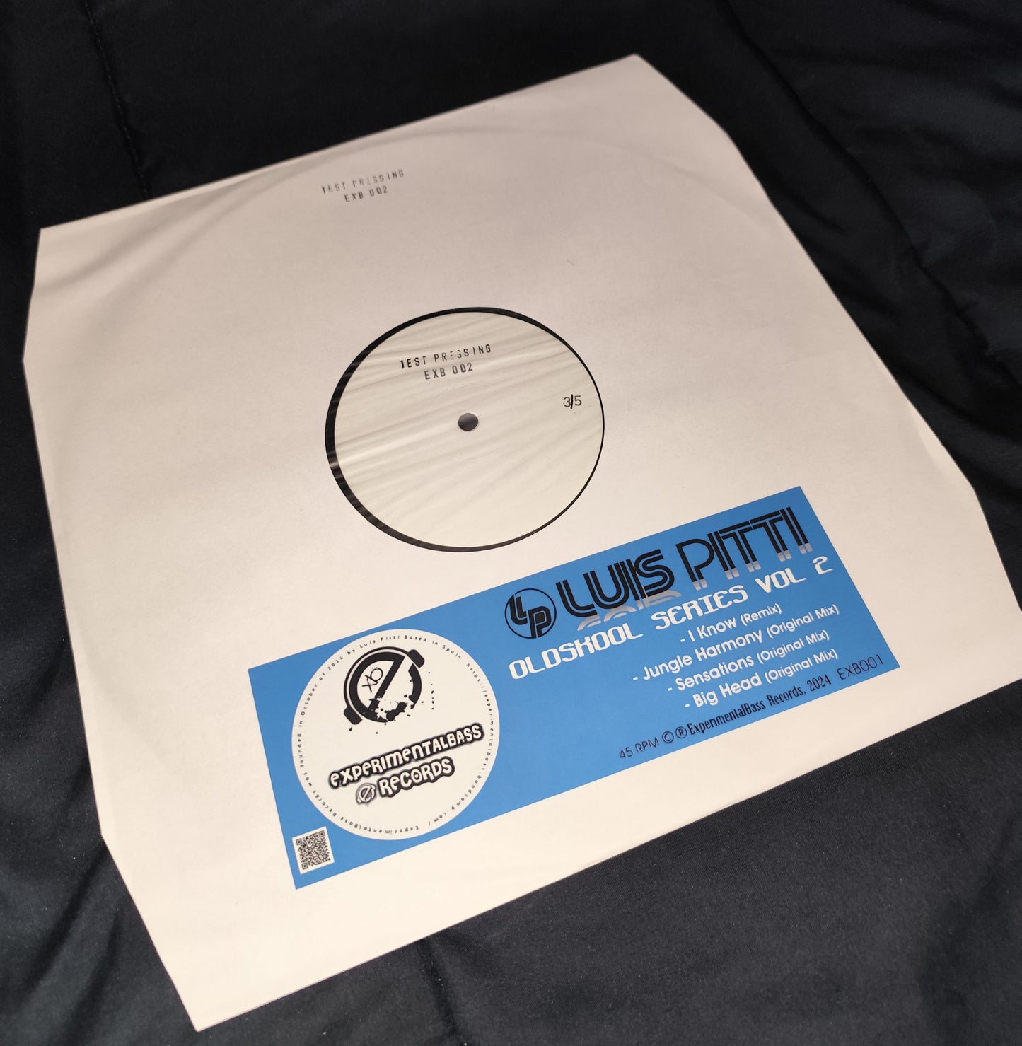 Test Press EXB 002 – with tracklist sticker
