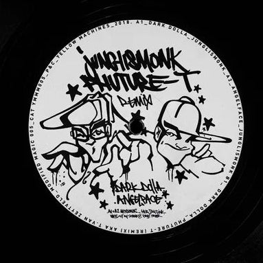 Junglismonk – Dark Dolla / Angelface vinyl with artist and track titles on label