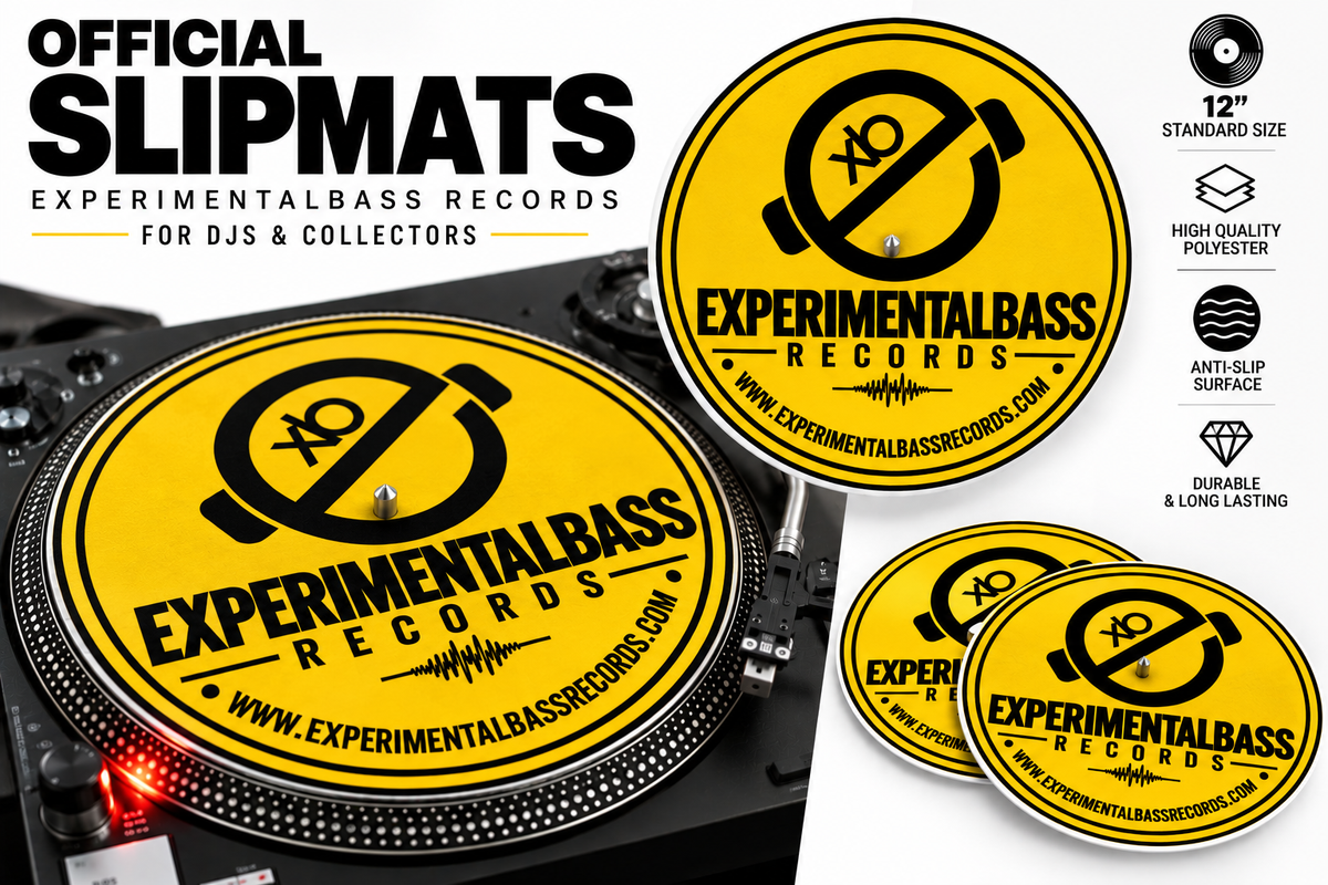 Gold Official ExperimentalBass Records slipmat, 12-inch DJ turntable mat