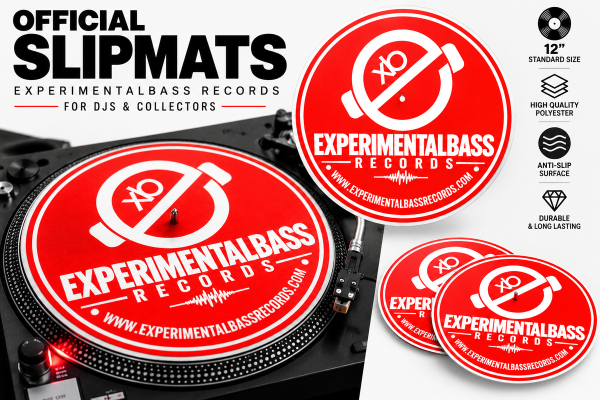 Red Official ExperimentalBass Records slipmat, 12-inch DJ turntable mat