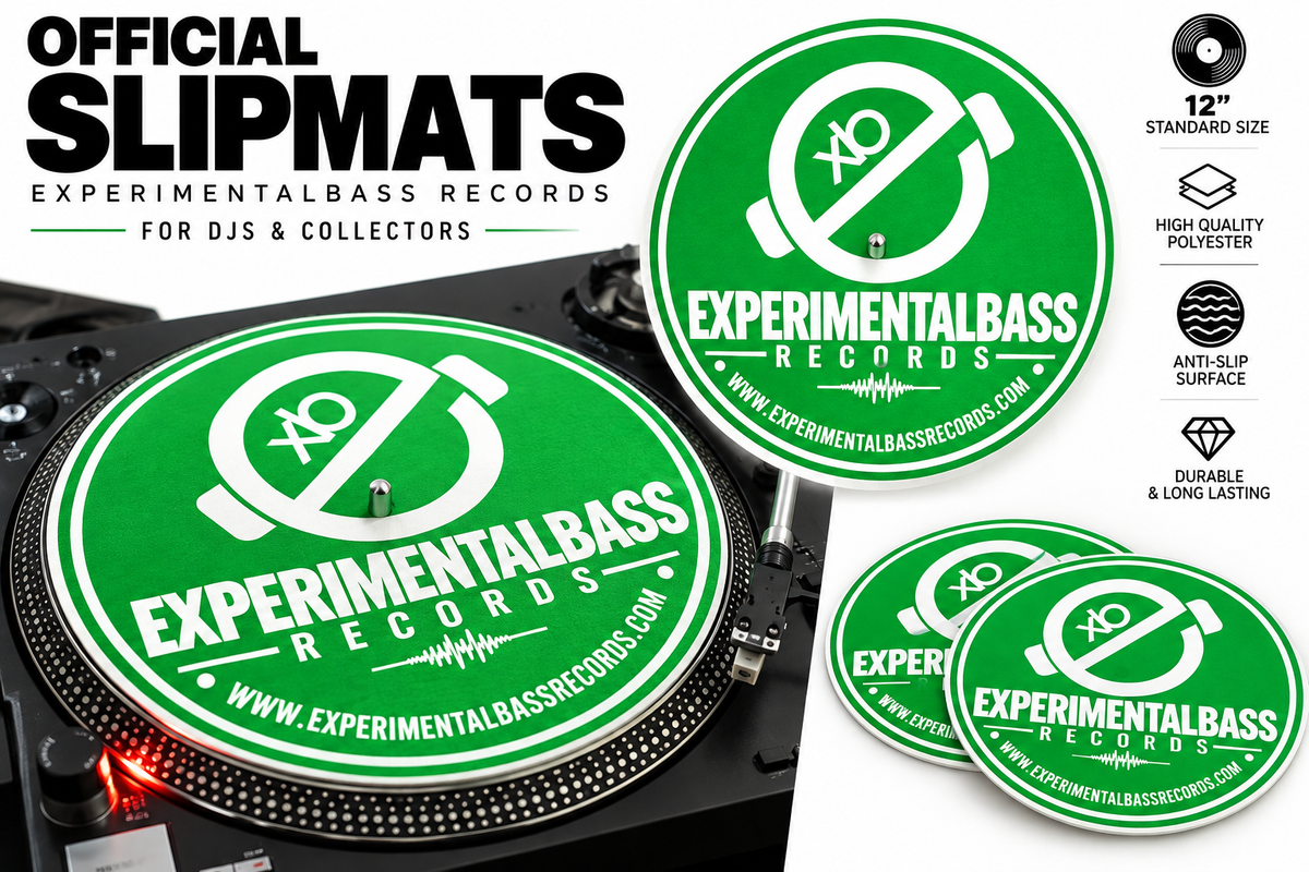 Green Official ExperimentalBass Records slipmat, 12-inch DJ turntable mat