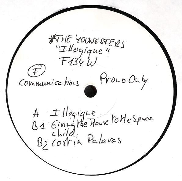 White promo label of The Youngsters – Illogique, F Communications F134 W