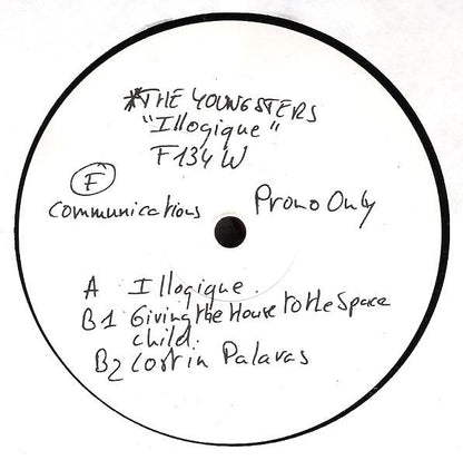 White promo label of The Youngsters – Illogique, F Communications F134 W