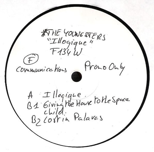 White promo label of The Youngsters – Illogique, F Communications F134 W