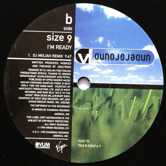 Size 9 I'm Ready 12-inch vinyl, side B label