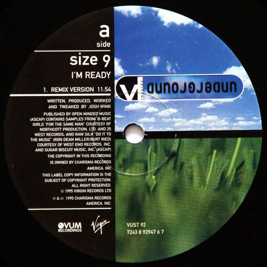 Size 9 I'm Ready 12-inch vinyl, side A label