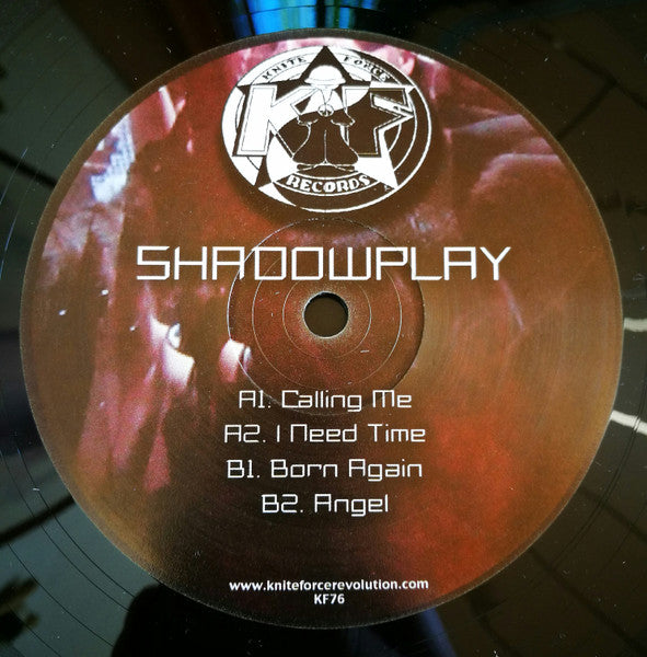 Shadowplay – Split — label side B with tracklist