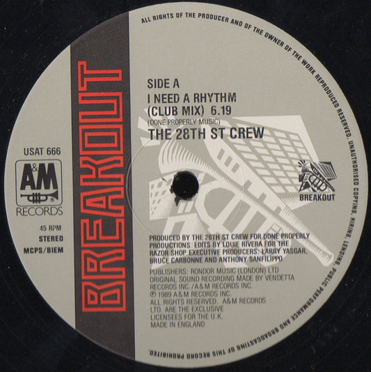 The 28th St Crew - I Need A Rhythm - Front cover