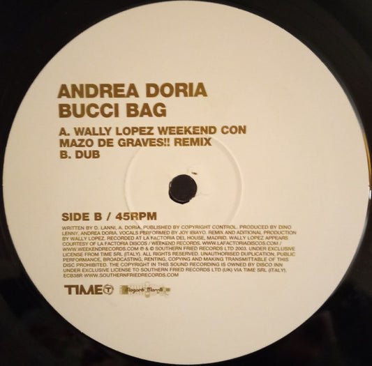 Andrea Doria – Bucci Bag (12", Single Sided Promo)