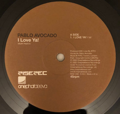 Pablo Avocado – I Love Ya Drums!, side B label