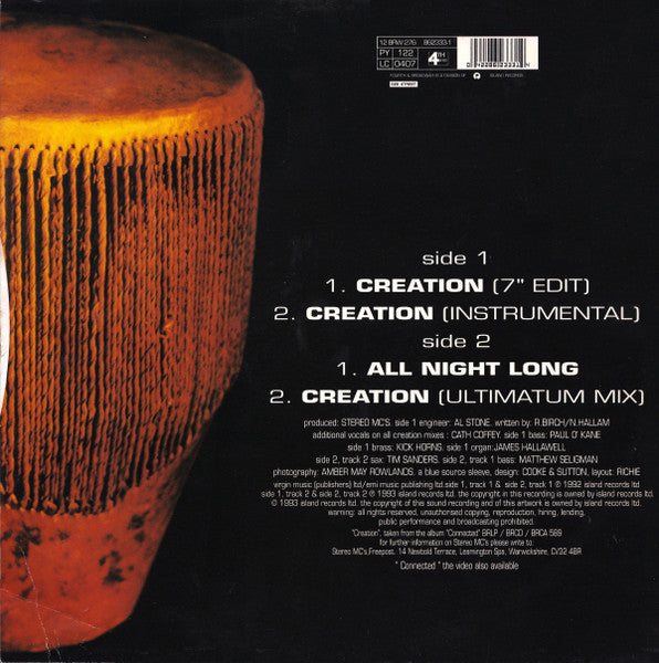 Stereo MC's - Creation - Back cover