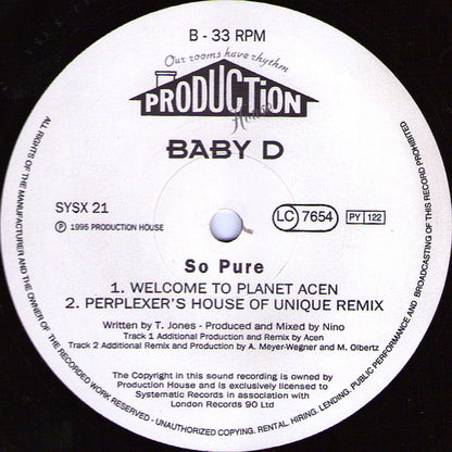 Baby D – So Pure, Side B label, Systematic SYSX 21