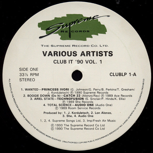 Club It 90 Volume One front cover