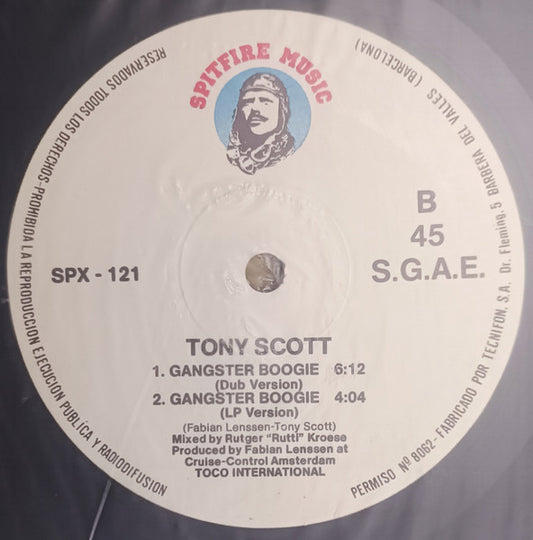Tony Scott – Gangster Boogie, Side B label, Spitfire Music SPX-121