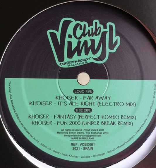 Khoiser – Original & Remixes EP - Label Side B (VCBC001 Tracklist)