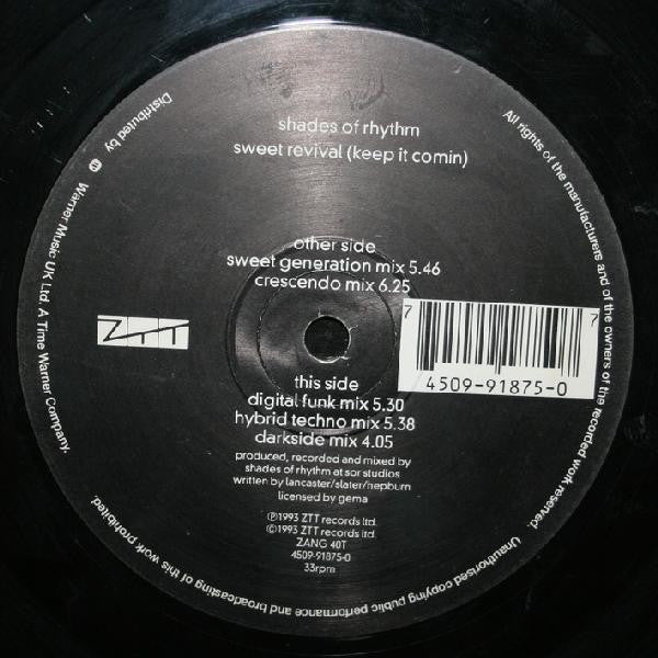 Shades Of Rhythm – Sweet Revival – label