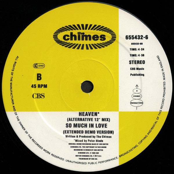 The Chimes – Heaven – Side B label