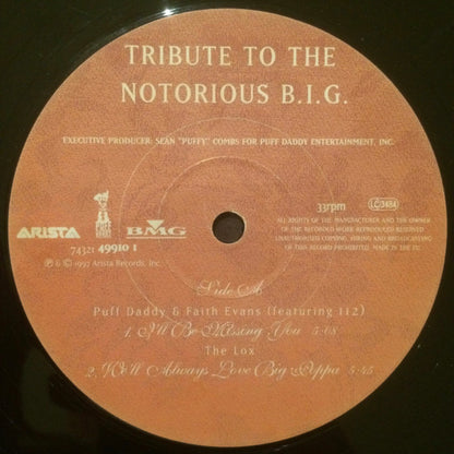 Tribute To The Notorious B.I.G. vinyl side B label