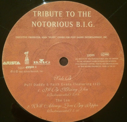 Tribute To The Notorious B.I.G. vinyl side A label
