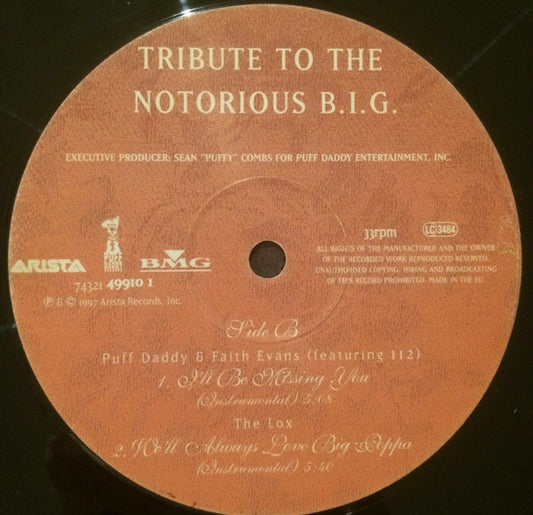 Tribute To The Notorious B.I.G. vinyl side A label
