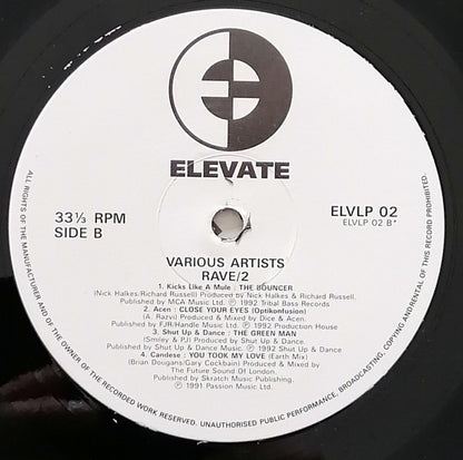 Various Artists Rave II Strictly Hardcore album back cover and tracklist