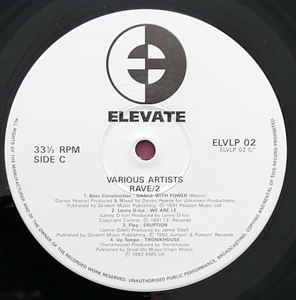 Elevate Rave II ELVLP02 side B vinyl label