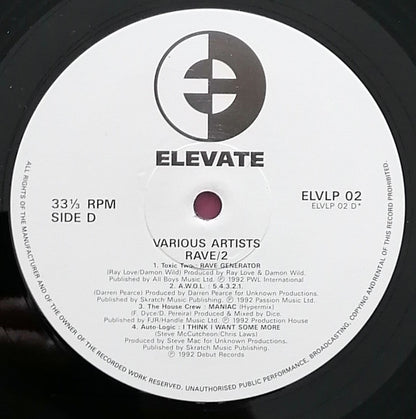 Elevate Rave II ELVLP02 side D vinyl label