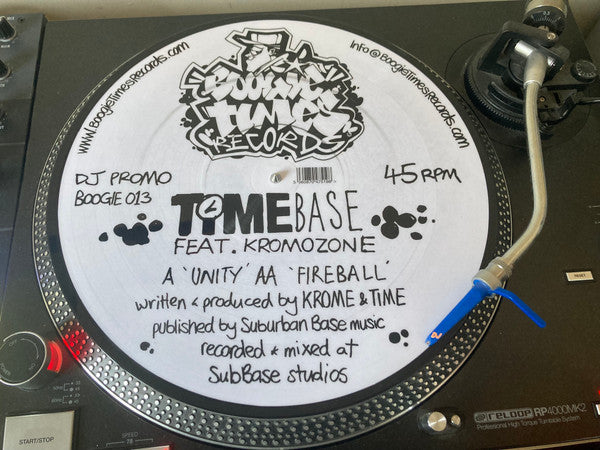 Timebase Feat. Kromozone - Unity / Fireball picture disc, track information side