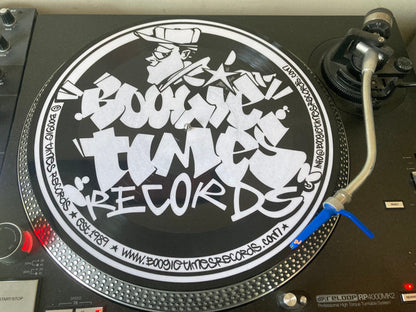 Timebase - Unity / Fireball picture disc on a turntable, track information side