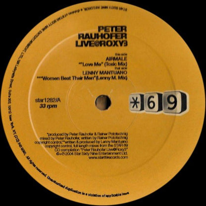 Star 69 Records orange label, Peter Rauhofer Live @ Roxy 3