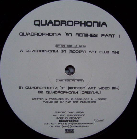 Quadrophonia Quadrophonia 97 Remixes Part 1 tracklist label