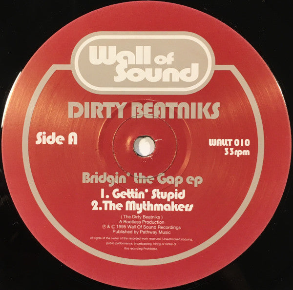 Dirty Beatniks Bridging The Gap EP side B vinyl label