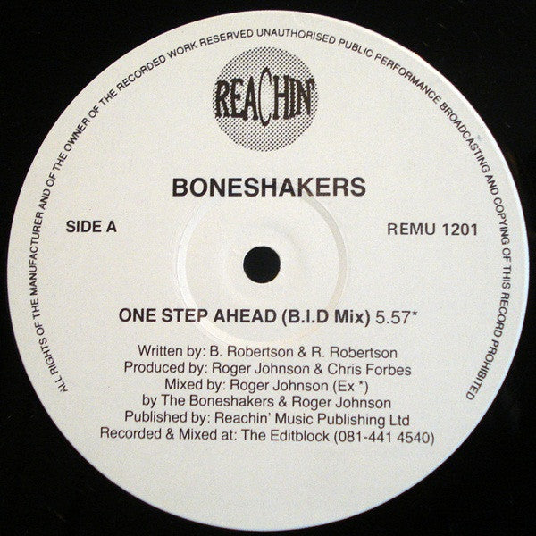 Boneshakers – One Step Ahead – Side A label