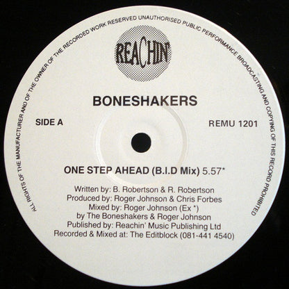 Boneshakers – One Step Ahead – Side A label