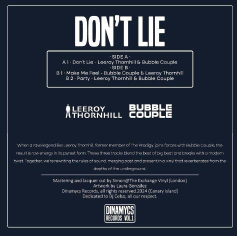 Don't Lie back cover with tracklist