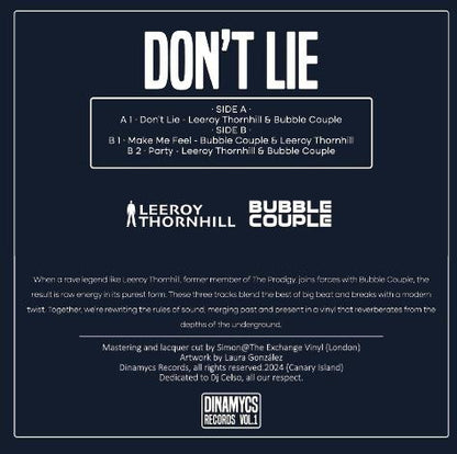Don't Lie back cover with tracklist
