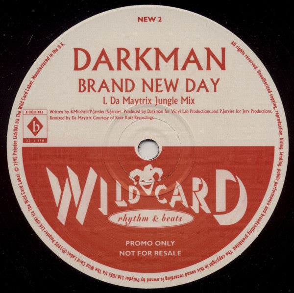 Darkman – Brand New Day, Side A label, Wildcard NEW 2 Promo