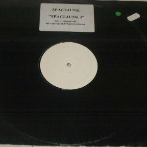 Spacejunk 3 white label vinyl, handwritten Spacejunk label