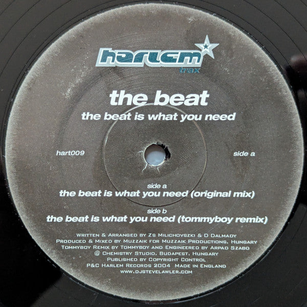 The Beat - The Beat Is What You Need, Harlem Trax hart009, record label and track details