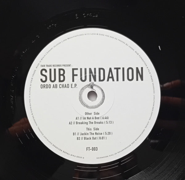 Sub Fundation – Ordo Ab Chao E.P. back sleeve and tracklist
